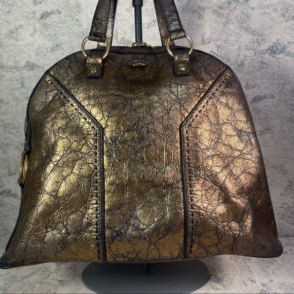 Yves Saint Laurent Rive Gauche Textured Leather Large Muse Tote - Picture 2 of 16